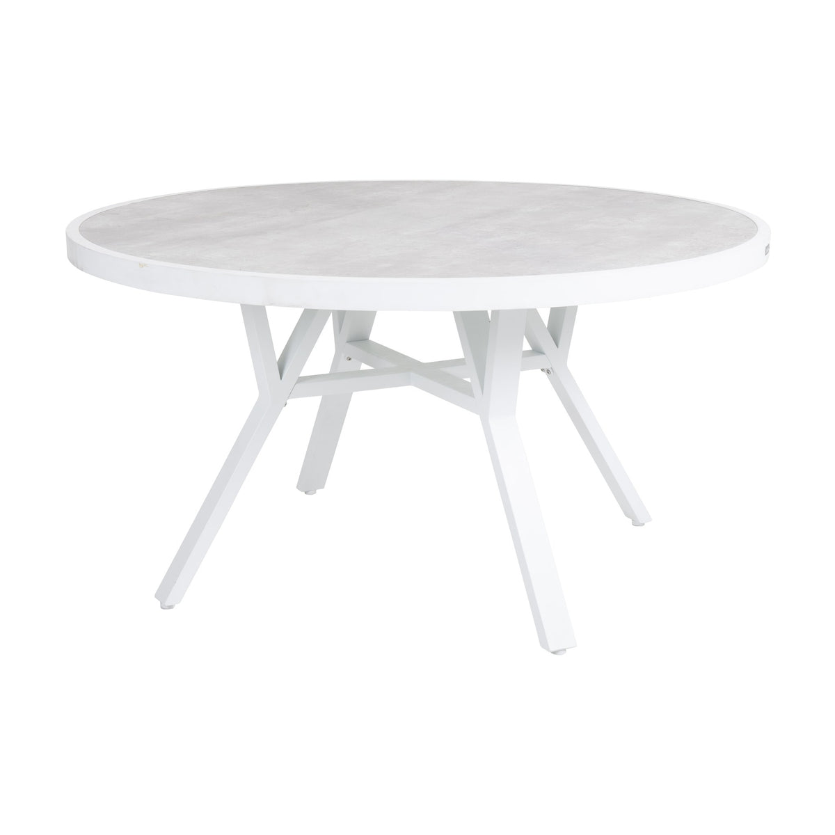 Brafab Samvaro spisebord i hvit med steinlook-plate