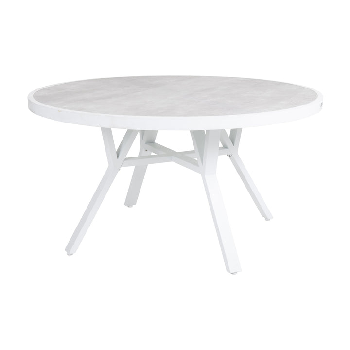 Brafab Samvaro spisebord i hvit med steinlook-plate