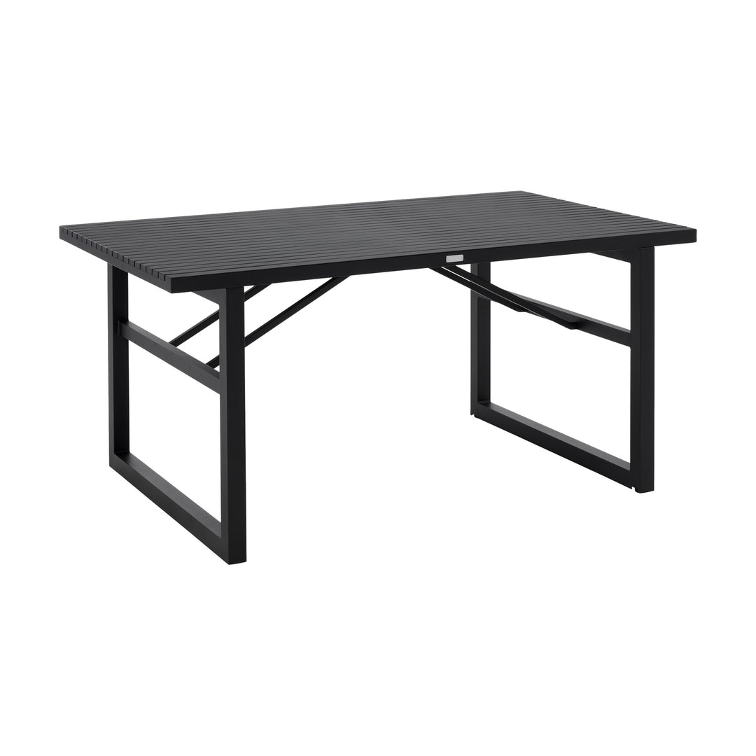 Brafab Vevi spisebord i sort aluminium med spaltet bordplate