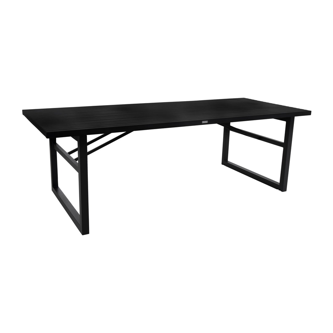 Brafab Vevi spisebord i sort aluminium med spaltet bordplate