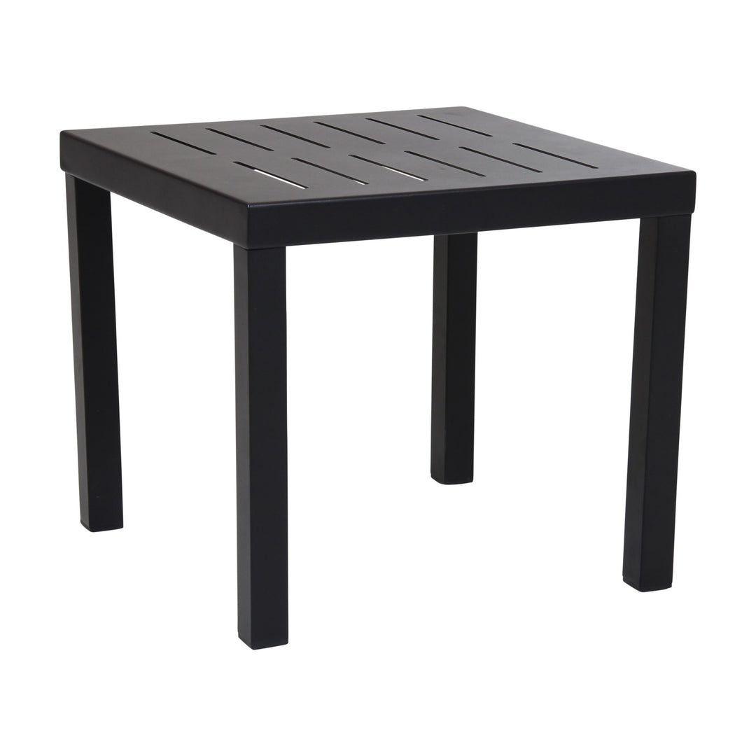 Brafab Belfort sidebord i sort aluminium med spaltet plate