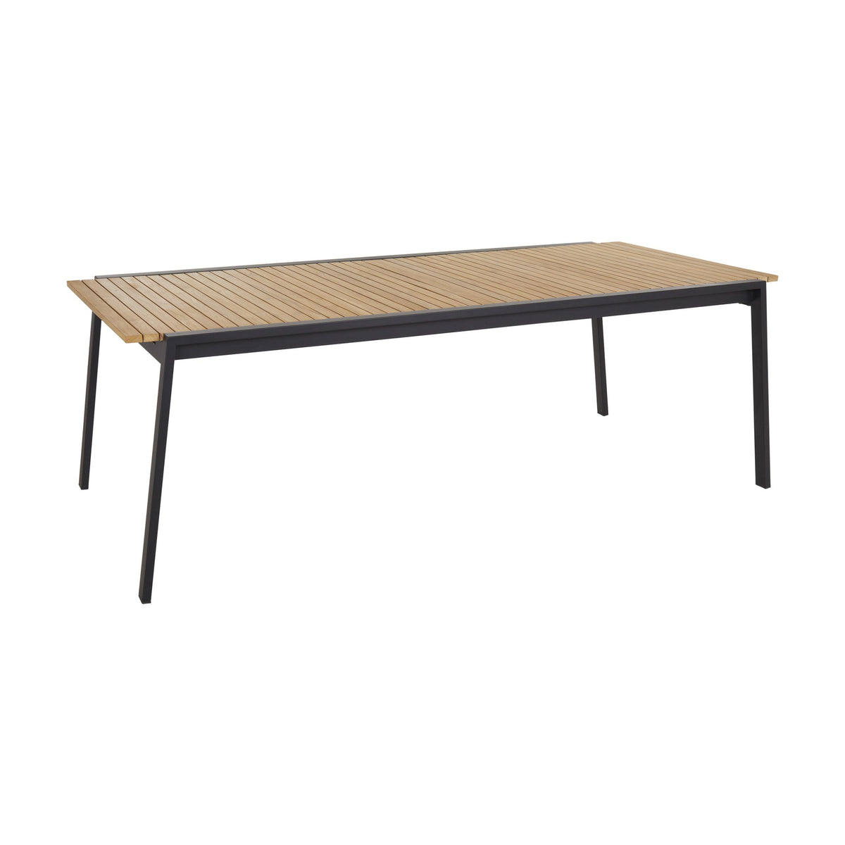 Brafab Naos spisebord i sort med teakplate og uttrekk