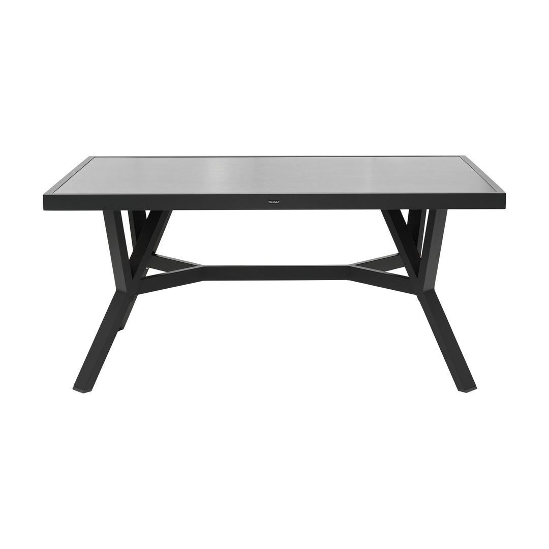 Brafab Samvaro sofabord i antrasitt aluminium, rektangulær plate og kryssben, hvit bakgrunn