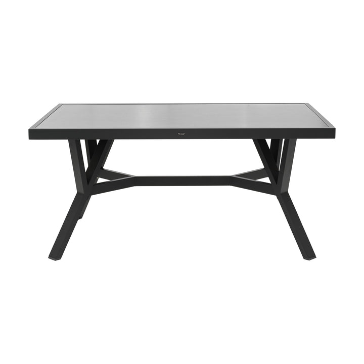 Brafab Samvaro sofabord i antrasitt aluminium, rektangulær plate og kryssben, hvit bakgrunn
