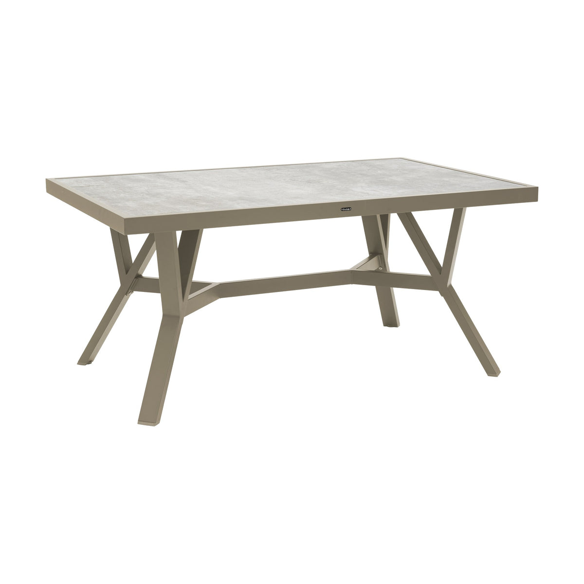 Brafab Samvaro sofabord i khaki aluminium med sandfarget steinplate