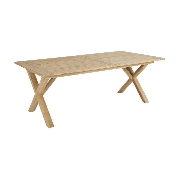 Brafab Brutus spisebord i lys natur teak med kryssben, hvit bakgrunn
