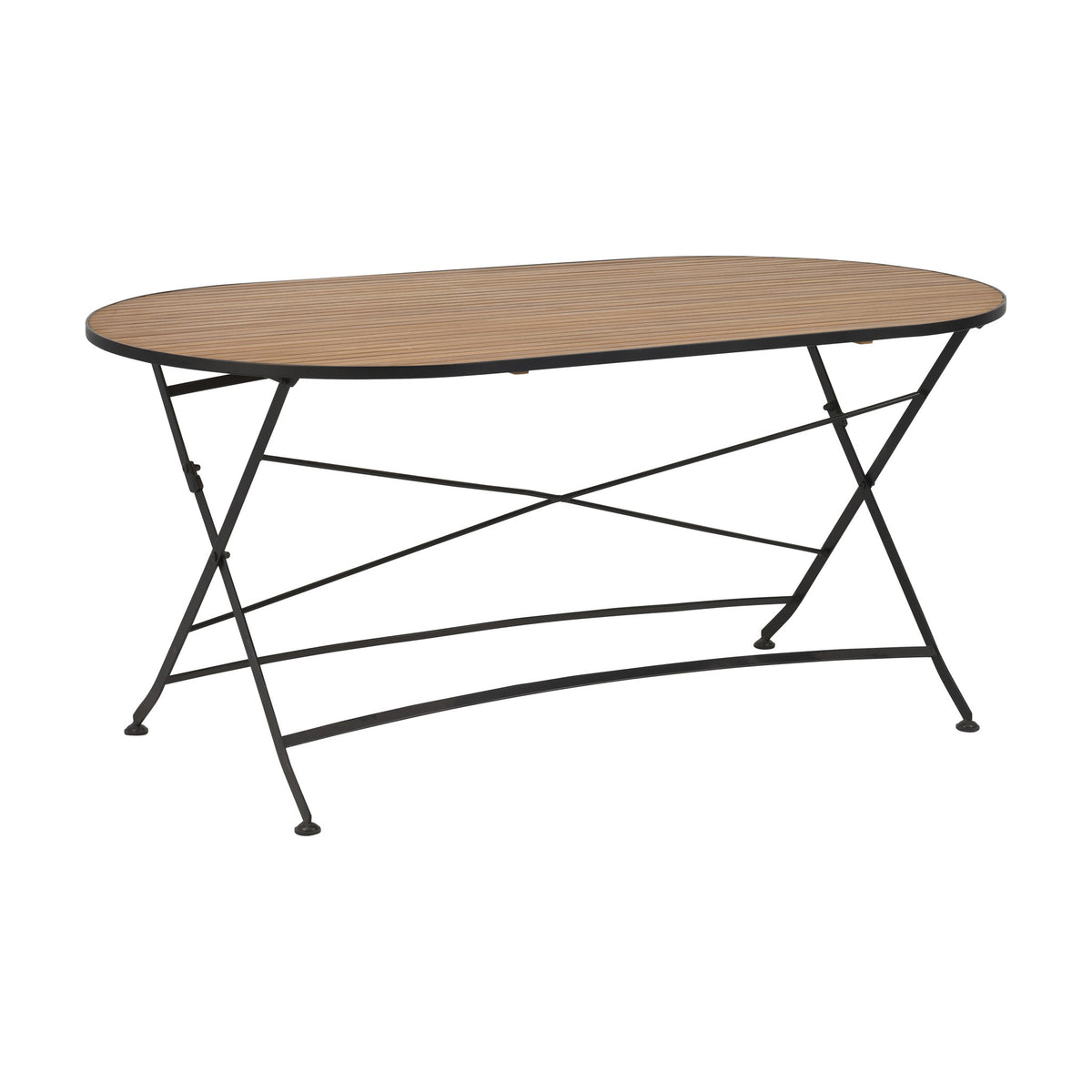 Brafab Brewer spisebord, klappbord med teakplate og sort metallramme