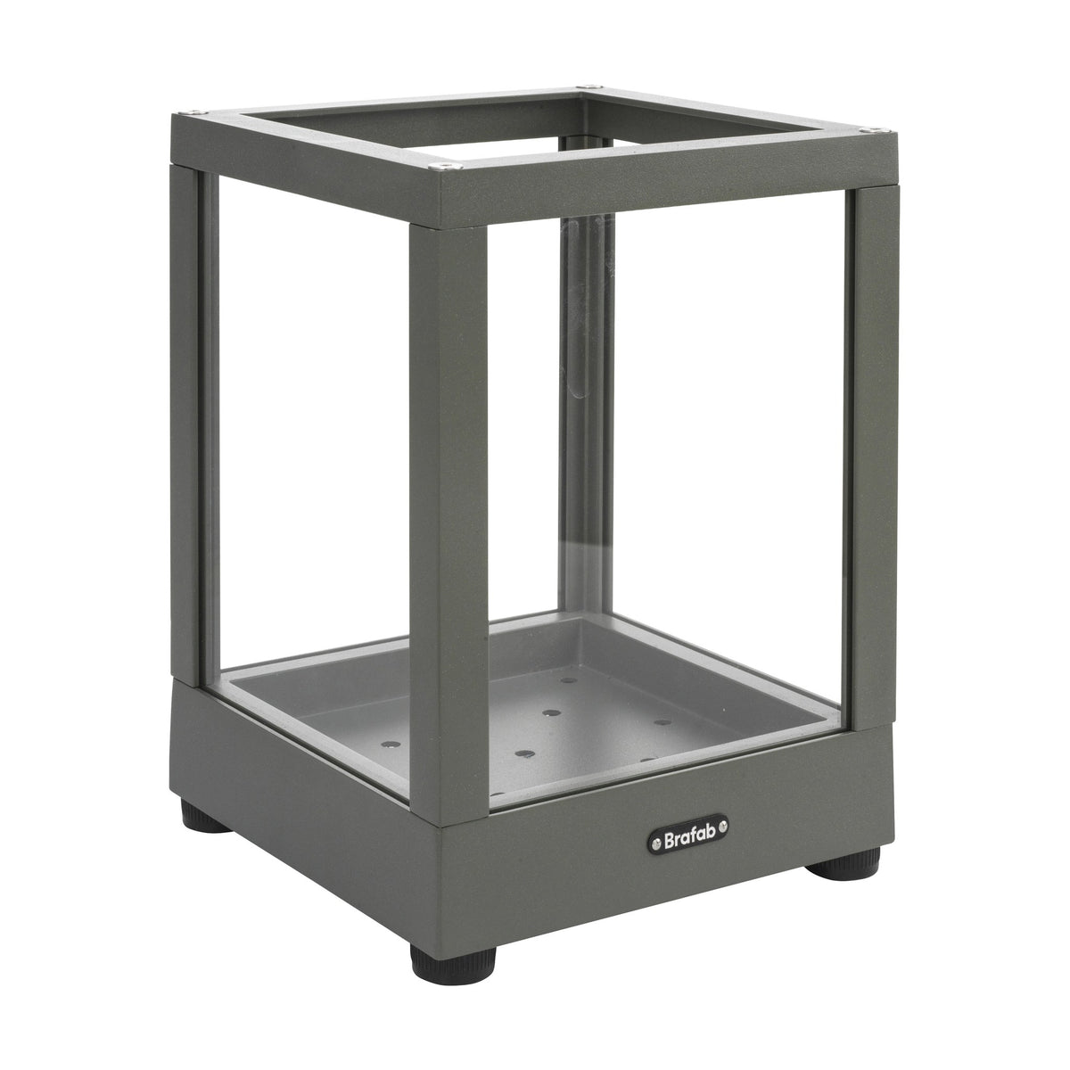 Brafab Belfort lyslykt i nordic green aluminium med glassider og bærehåndtak