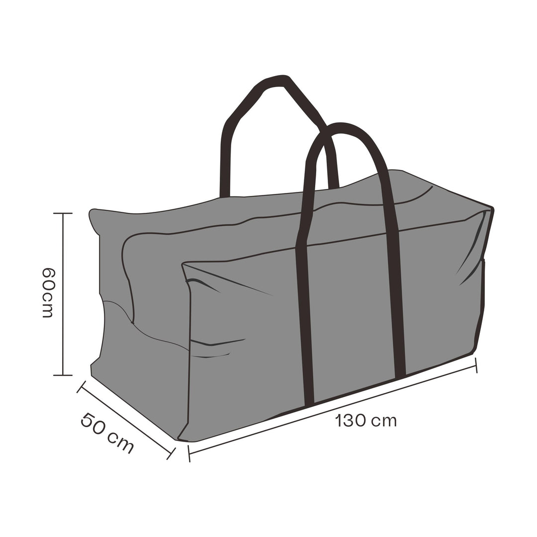 Brafab overtrekk til putekasse i grått, bærebag med håndtak, mål 130x50x60 cm