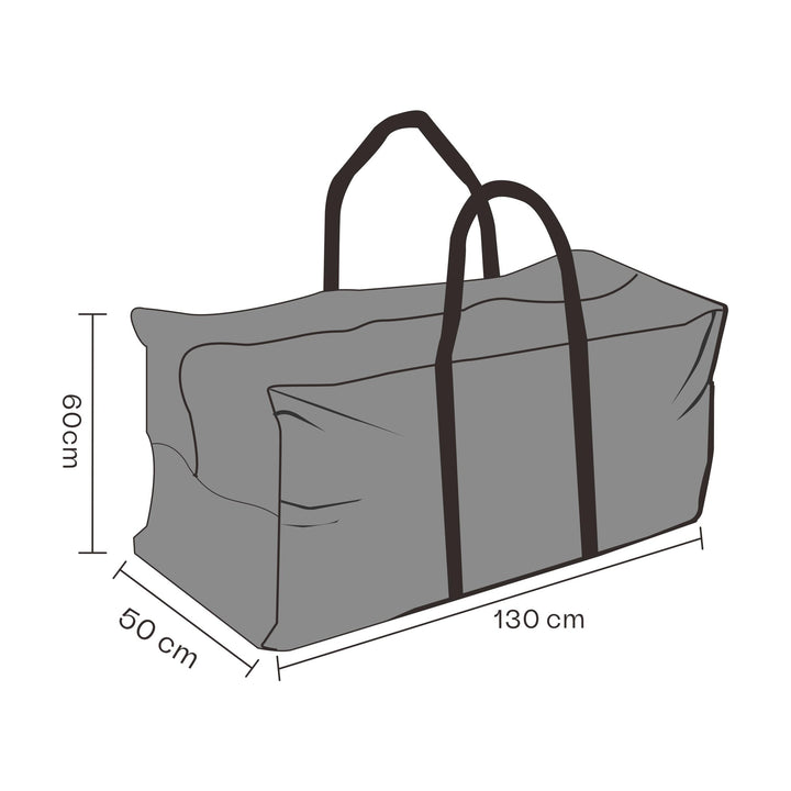 Brafab overtrekk til putekasse i grått, bærebag med håndtak, mål 130x50x60 cm