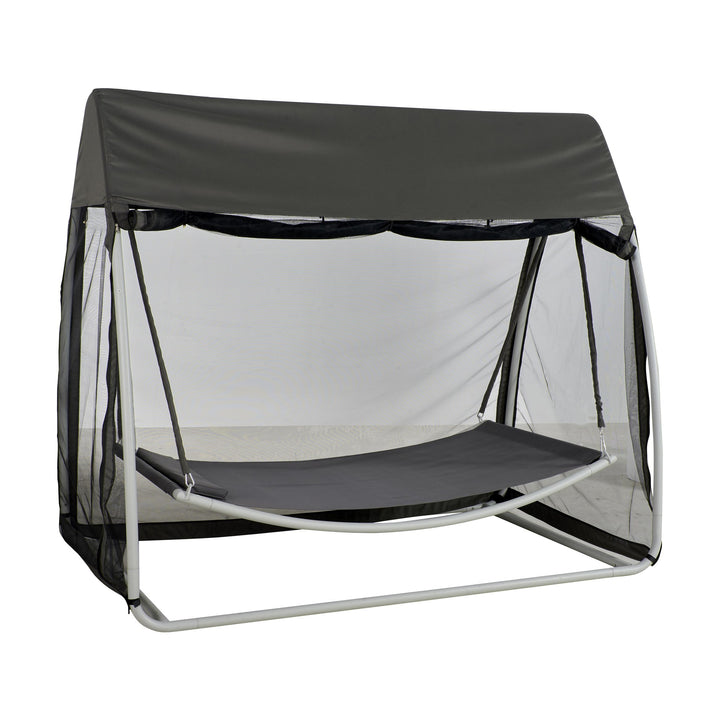 Brafab Silas hammock i sort med tak og myggnett