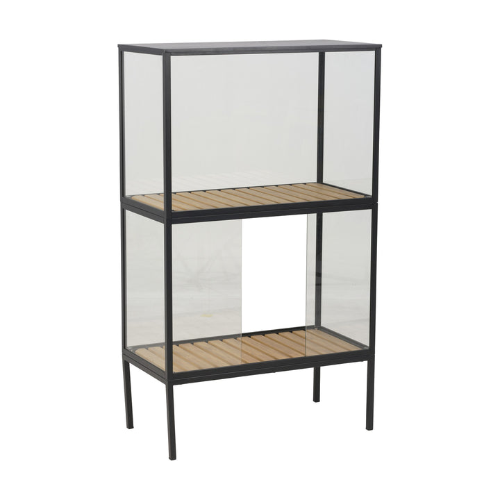 Brafab Grower Greens planteskap i sort med glass og trehyller