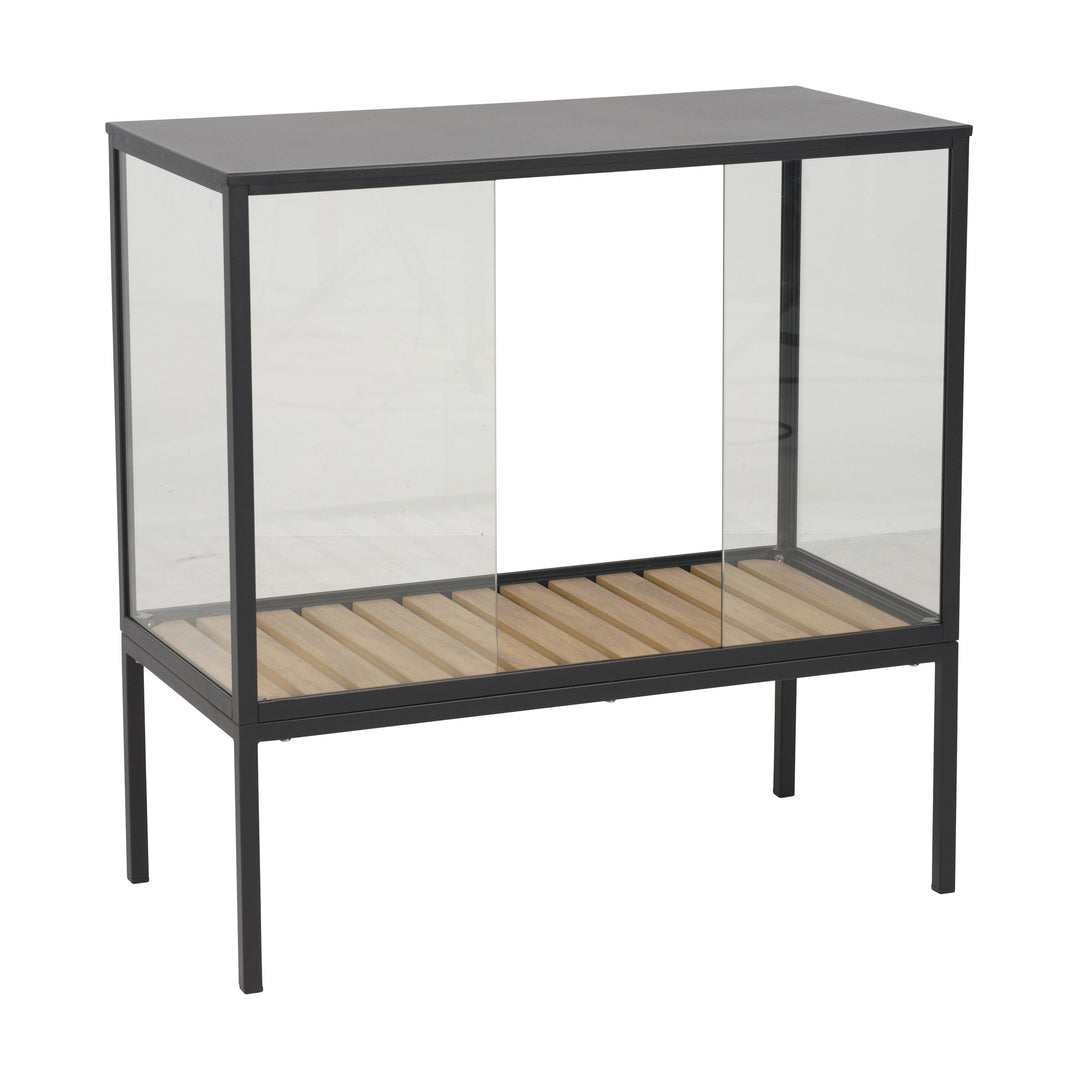 Brafab Grower Greens planteskap i sort med glass og trehyller