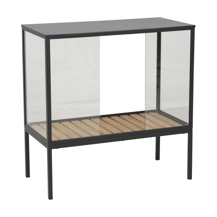 Brafab Grower Greens planteskap i sort med glass og trehyller