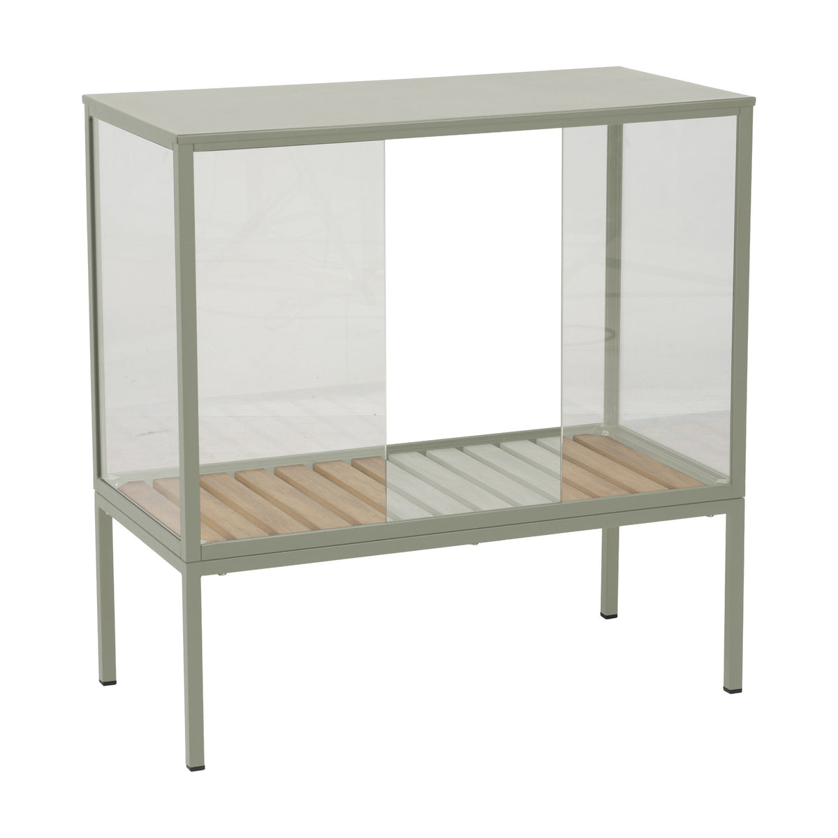Brafab Grower Greens planteskap i dusty green med glass og trehyller
