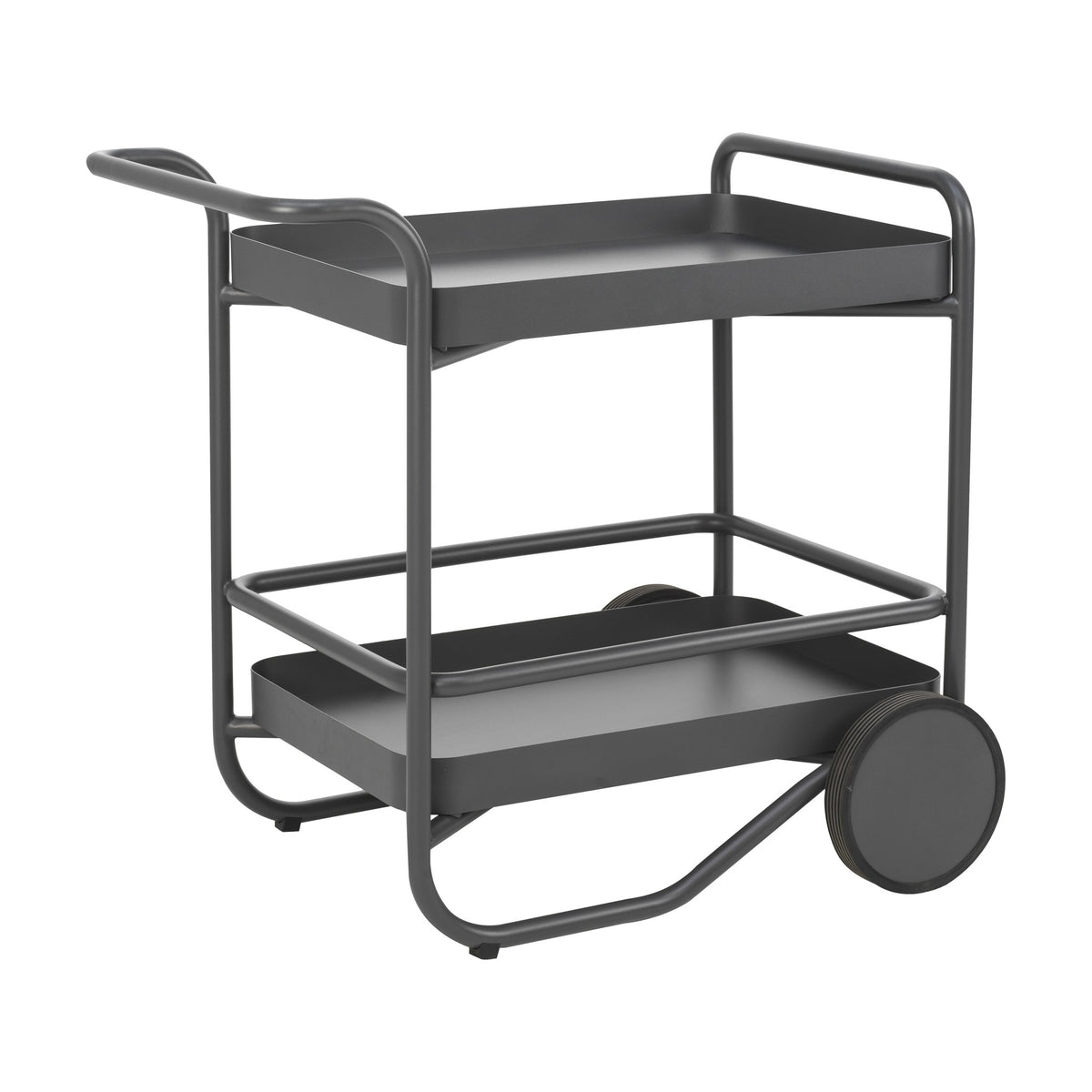Brafab Trolly serveringsvogn i antrasitt med to brett og store hjul