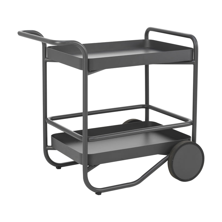 Brafab Trolly serveringsvogn i antrasitt med to brett og store hjul