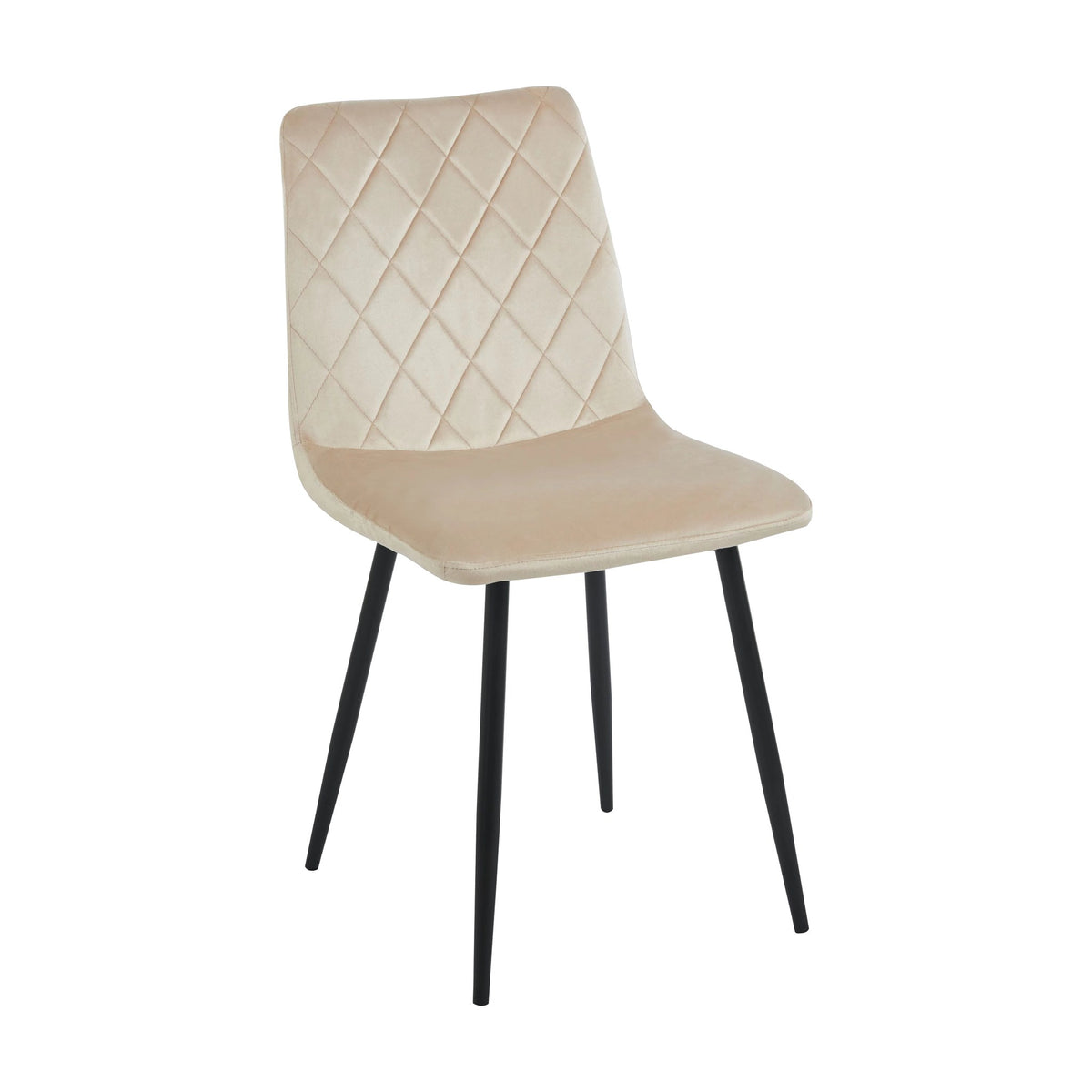 Bari spisestol i beige velur med sorte ben