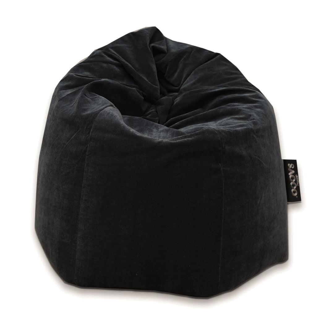 Sacco Saccosekk Plus i sort, stor myk sittesekk