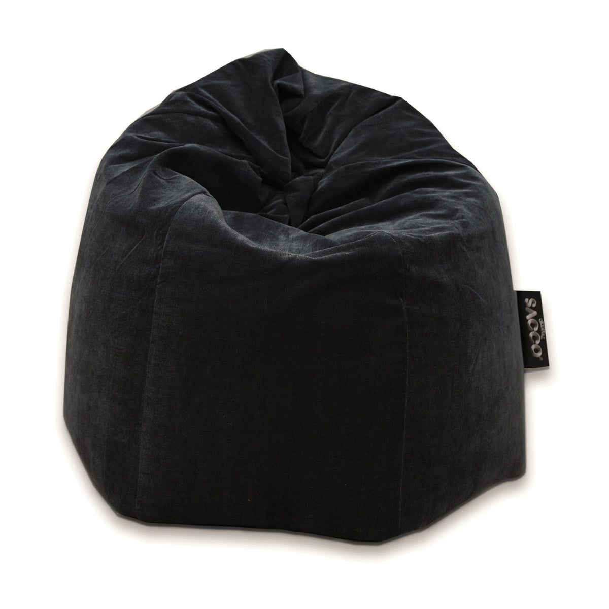 Sacco Saccosekk Plus i sort, stor myk sittesekk