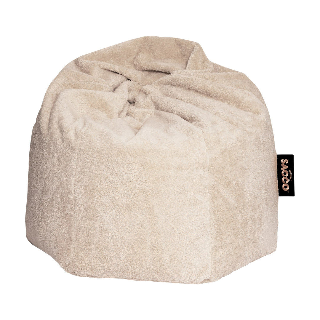 Sacco Saccosekk Plus i lys beige, stor myk sittesekk