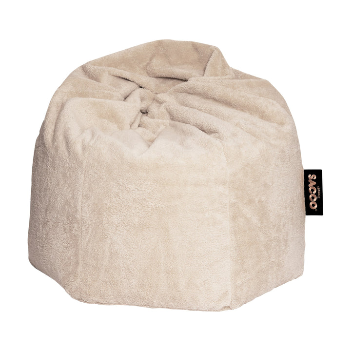 Sacco Saccosekk Plus i lys beige, stor myk sittesekk