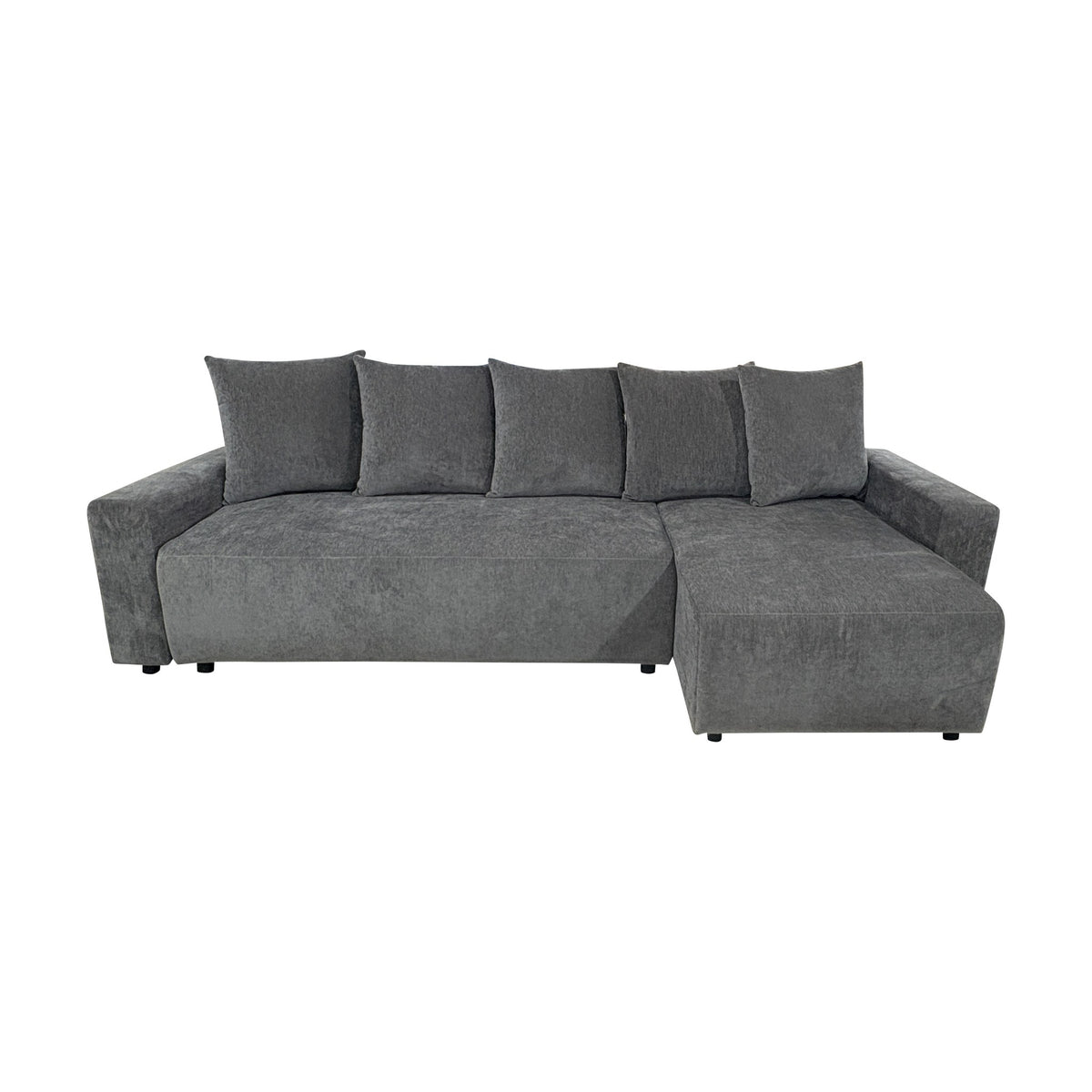 Cozy sovesofa i mørk grå kordfløyel med sjeselong