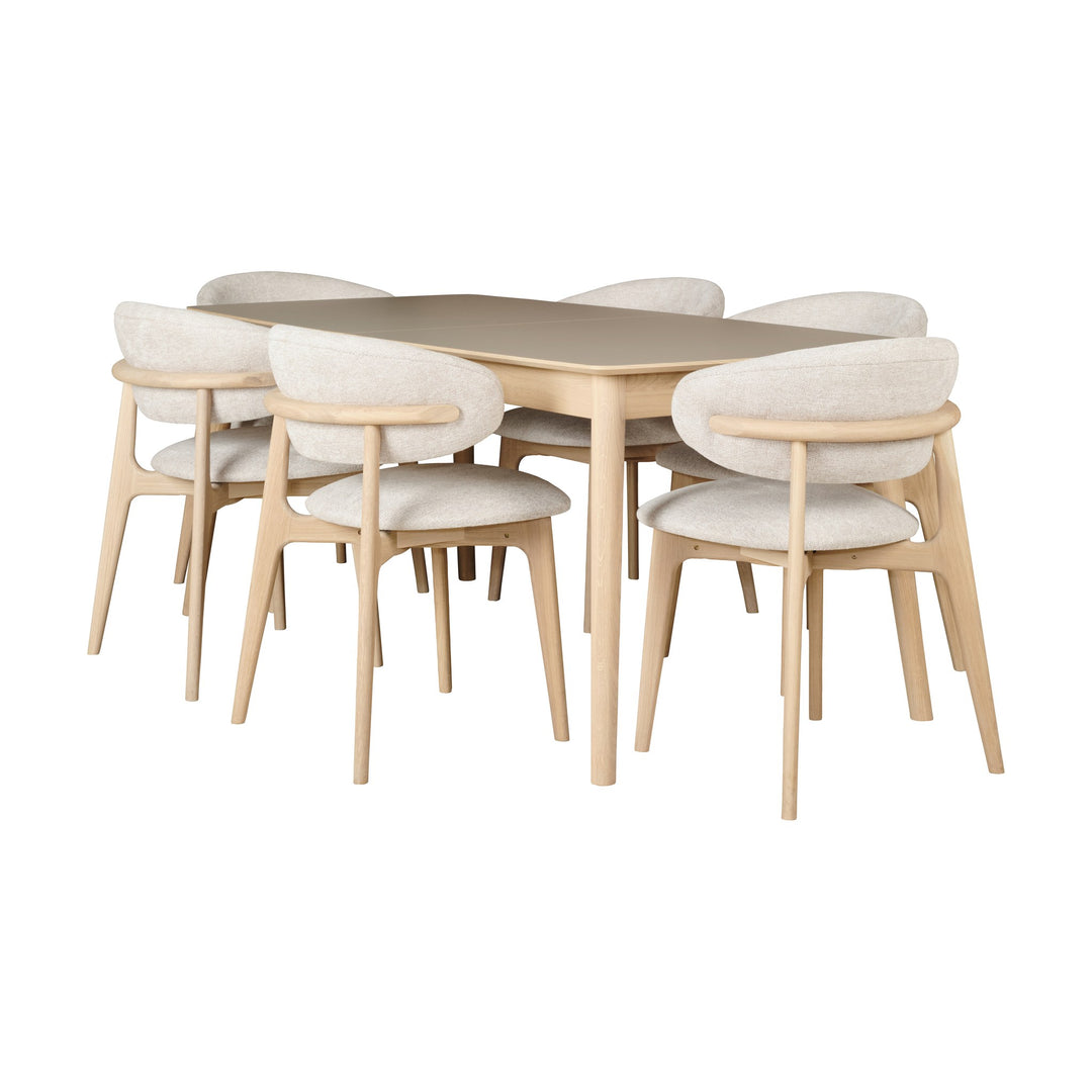 Casø 120 Spisebord, hvitoljet med mocca lamina, lengde: 180cm – detaljbilde
