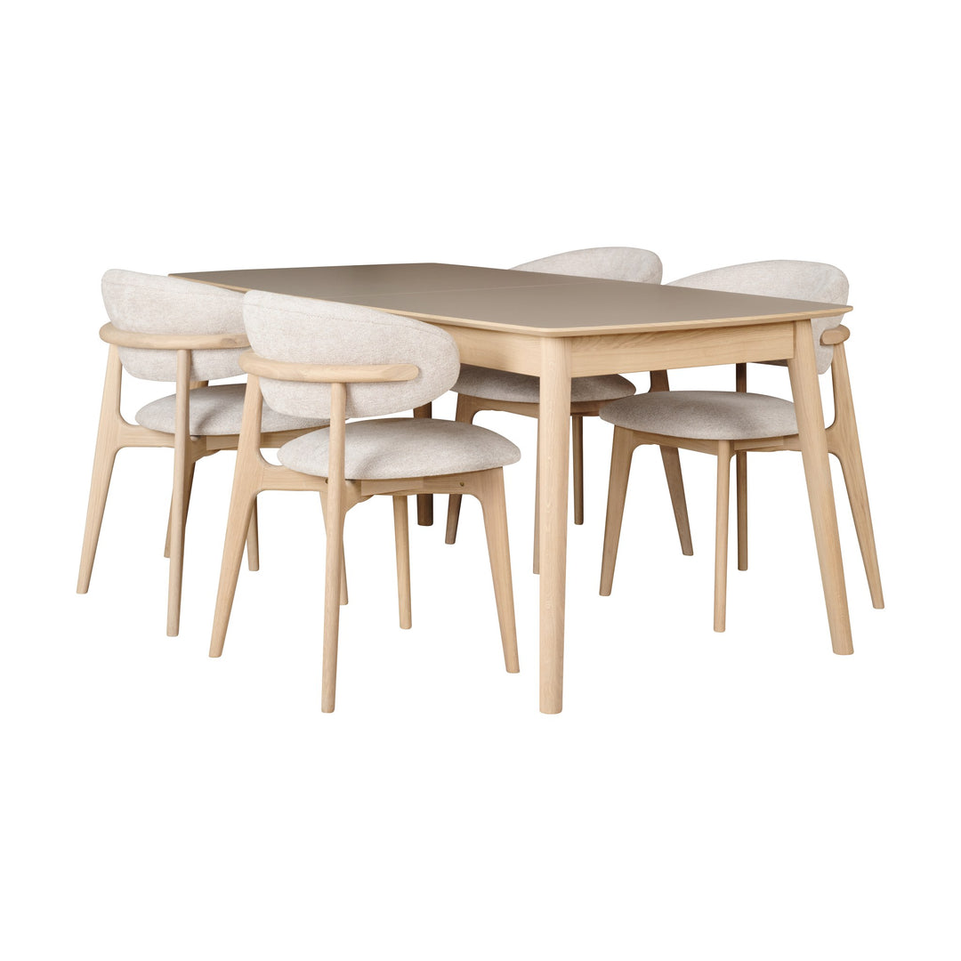 Casø 120 Spisebord, hvitoljet med mocca lamina, lengde: 180cm – detaljbilde