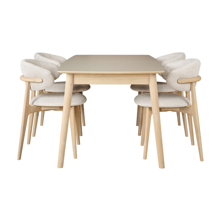 Casø 120 Spisebord, hvitoljet med mocca lamina, lengde: 180cm – detaljbilde