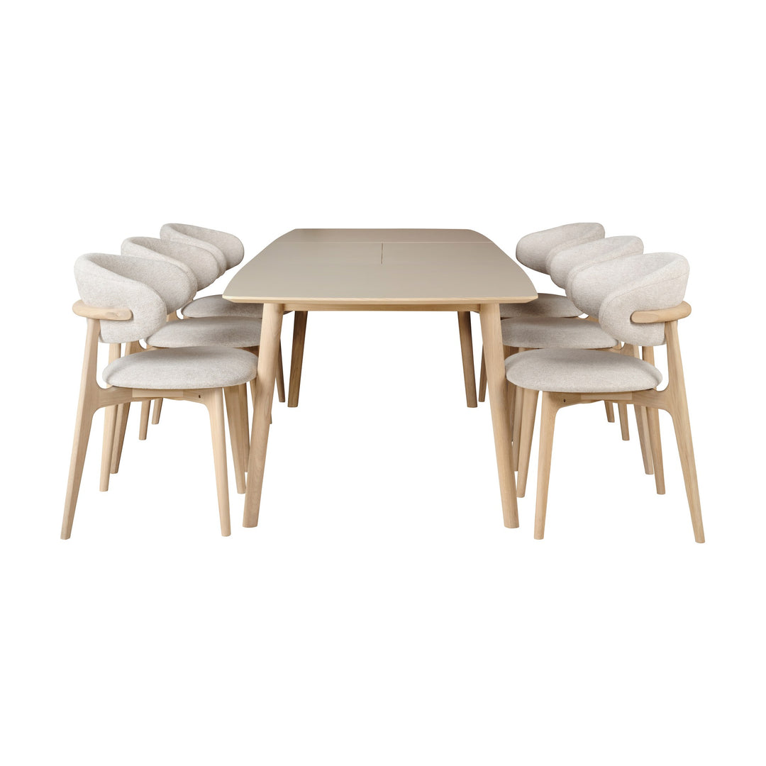 Casø 120 Spisebord, hvitoljet med mocca lamina, lengde: 180cm – detaljbilde