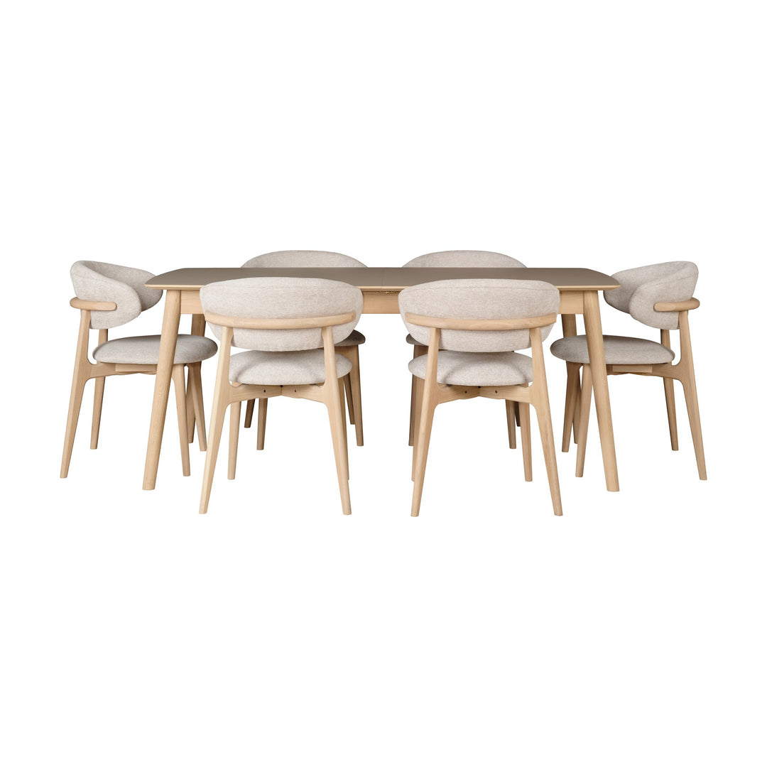 Casø 120 Spisebord, hvitoljet med mocca lamina, lengde: 180cm – detaljbilde