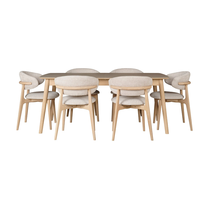 Casø 120 Spisebord, hvitoljet med mocca lamina, lengde: 180cm – detaljbilde