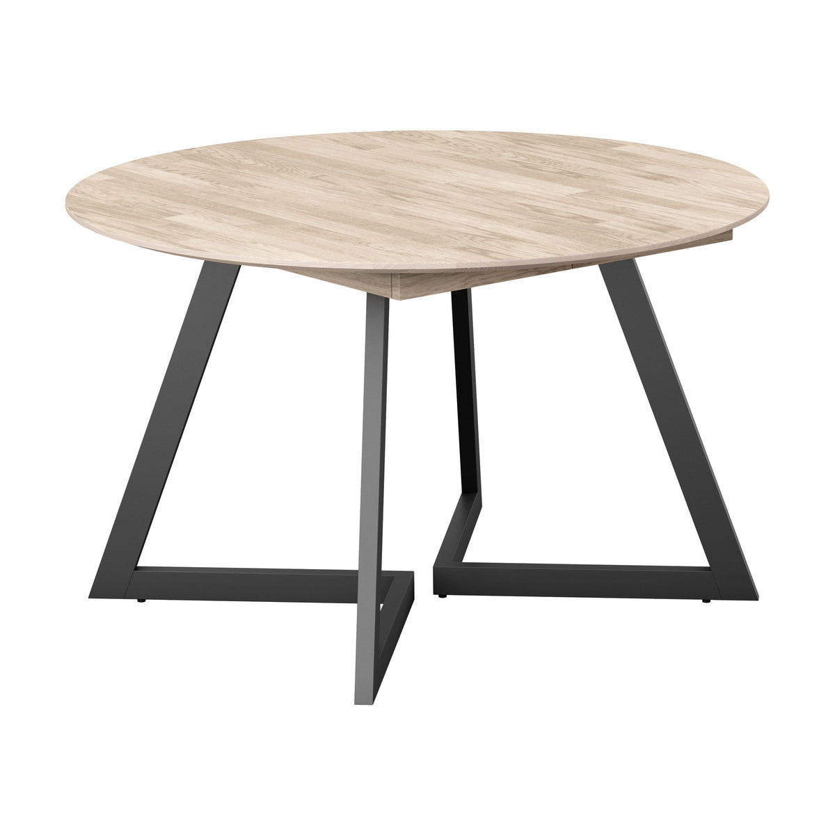 Casø Ellis Spisebord Med Metallben, hvitoljet, diameter: 120cm