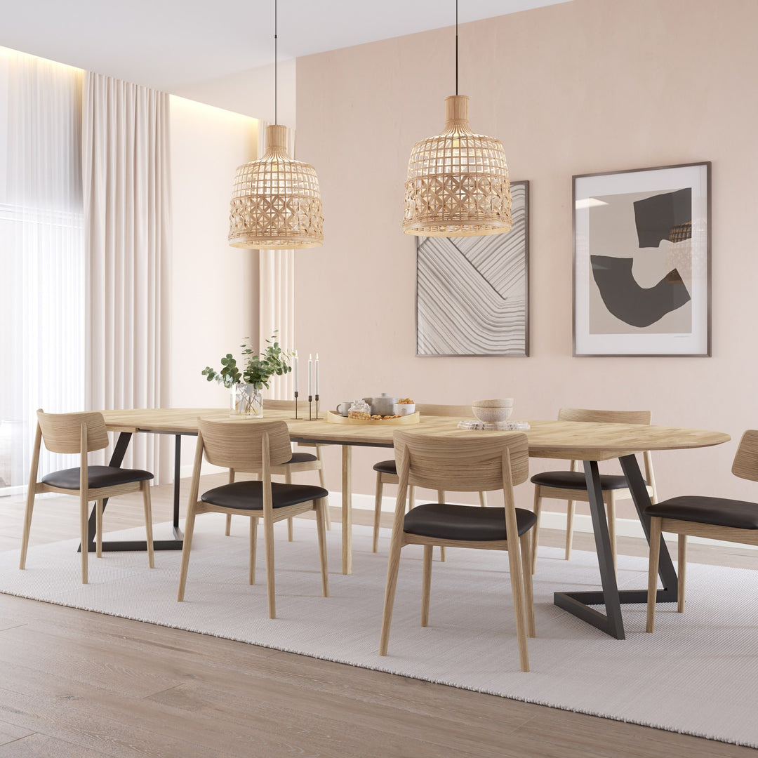 Casø Ellis Spisebord Med Metallben, naturoljet, diameter: 140cm – miljøbilde