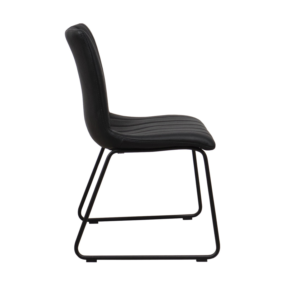 Casø Lux Seat Spisestol Sort Hud, Slede: Sort – detaljbilde