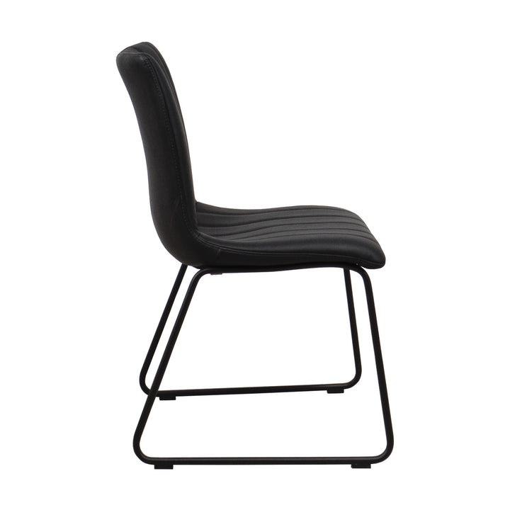 Casø Lux Seat Spisestol Sort Hud, Slede: Sort – detaljbilde