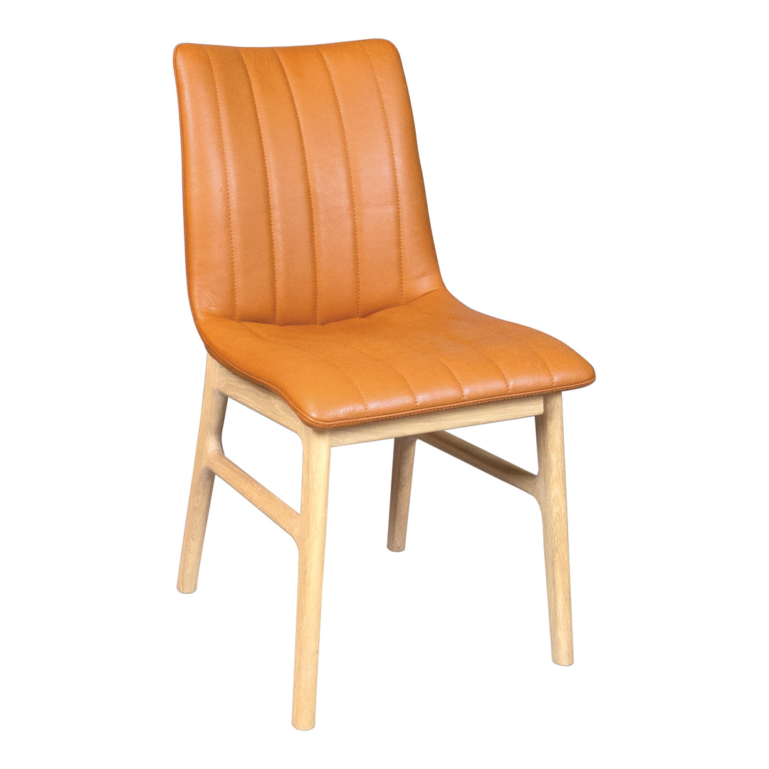 Casø Lux Seat Spisestol Cognac Hud,Tre: Hvitoljet