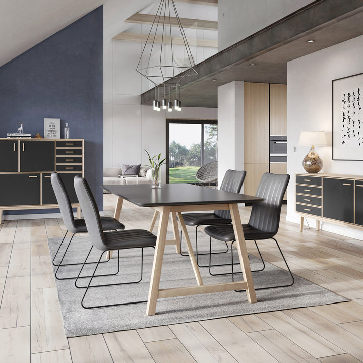 Casø Sweet Seat Spisestol Sort Hud, Slede: Sort – miljøbilde