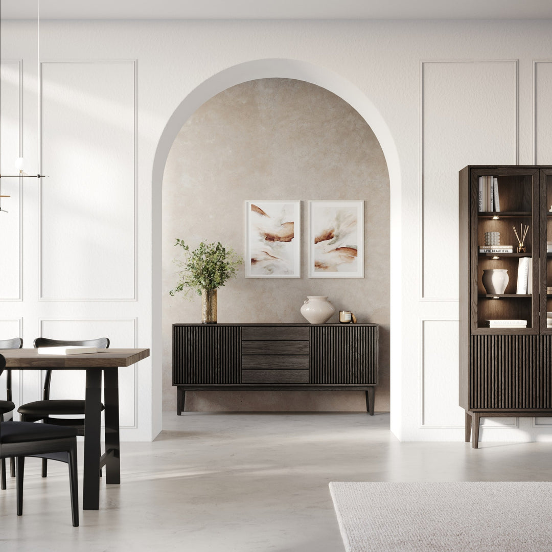 Casø Broholm Vitrineskap, smoked oiled – detaljbilde