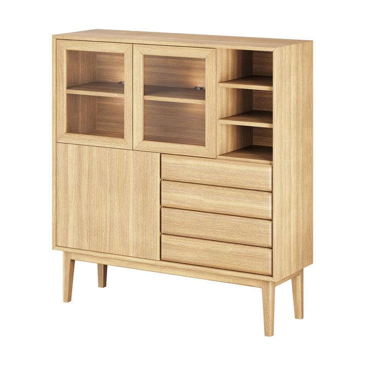 Casø Nord Broholm Solid Highboard, naturoljet – detaljbilde