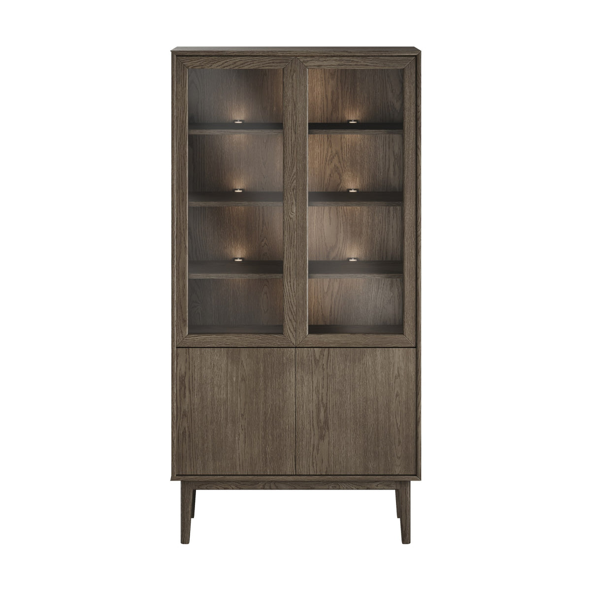 Casø Nord Broholm Solid Vitrineskap, smoked, b:100cm d:40cm h:197cm m/glassider – detaljbilde