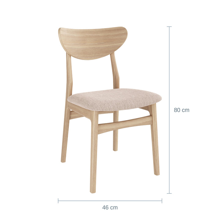 Casø Esther Spisestol, Hvitoljet, Lyst stoff — CØ1820024655