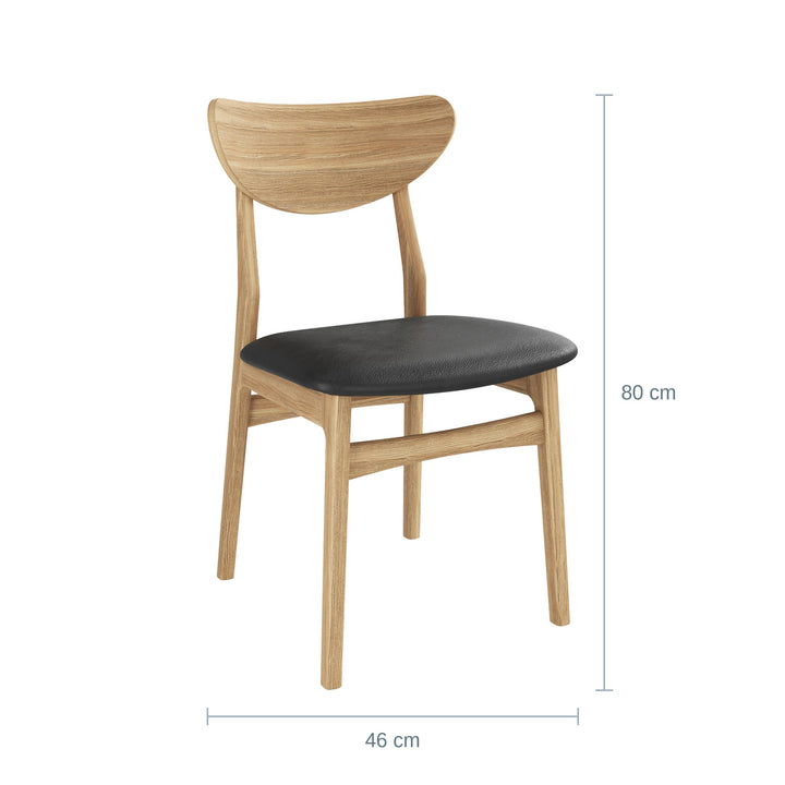 Casø Esther Spisestol, Naturoljet, Sort hud — CØ1820024663