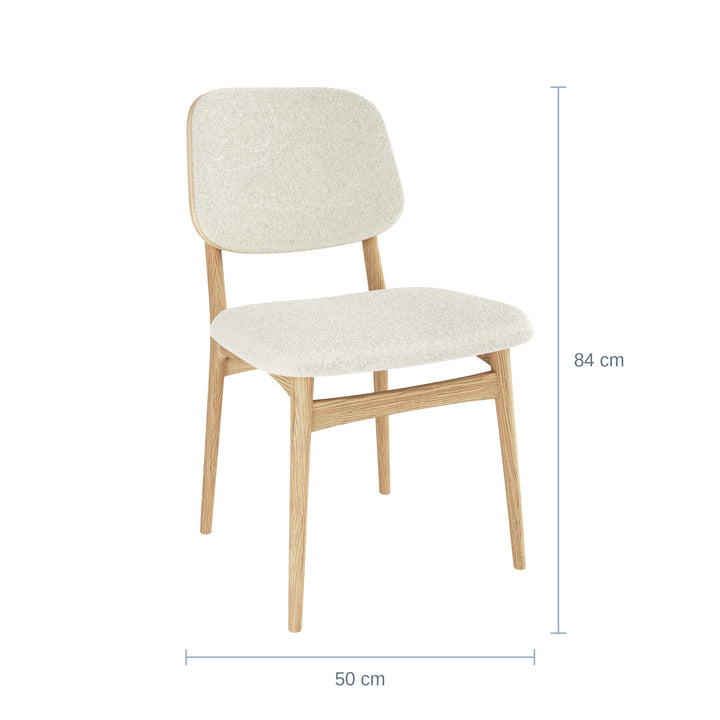 Casø Carl Spisestol, Hvitoljet, Lyst Stoff — CØ18202155142