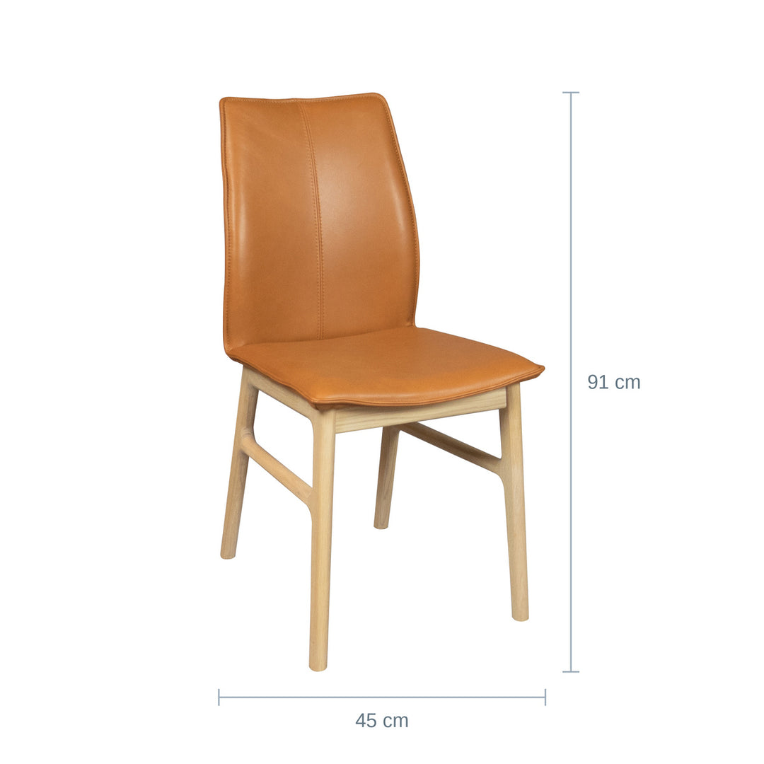 Casø Sweet Seat Spisestol Cognac Hud,Tre: Hvitoljet — CØ1820262307