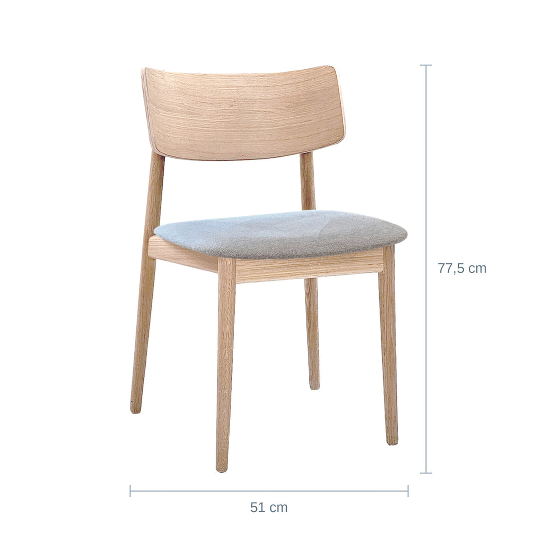 Casø Vita Spisestol, Hvitoljet, Lyst stoff — CØ18202755195