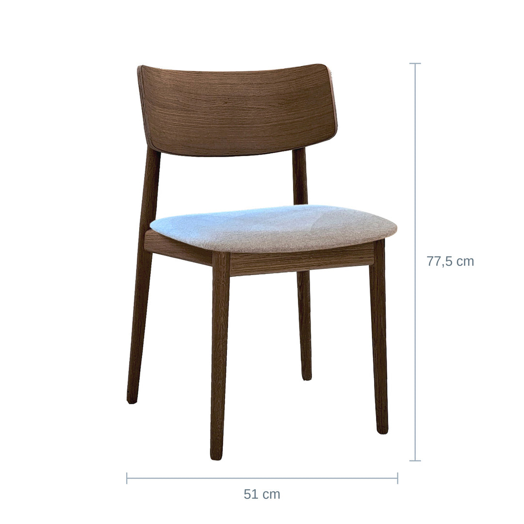 Casø Vita Spisestol, Smoked, Lyst stoff — CØ18202758195