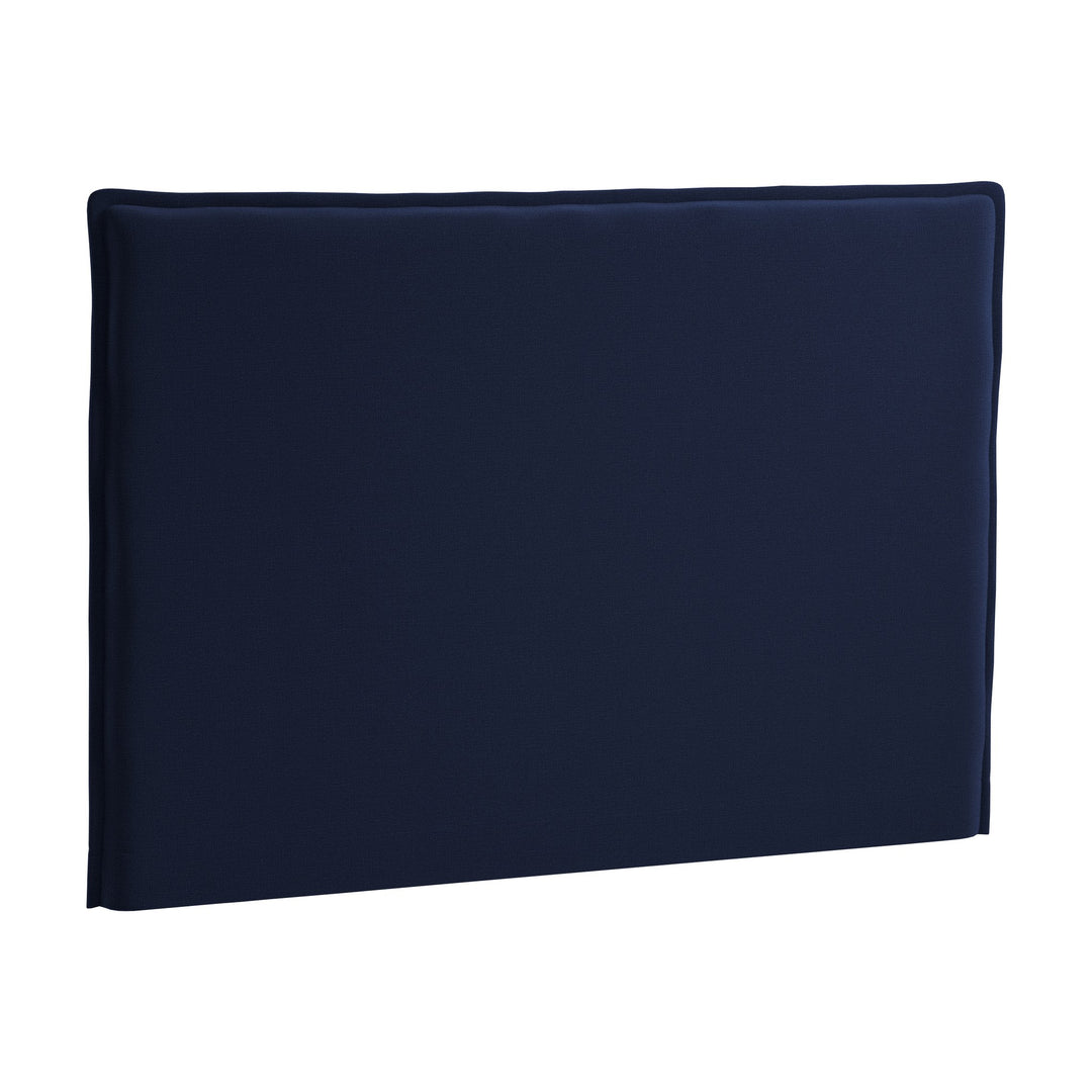 Svane Oslo sengegavl i moment navy blue med glatt panel og kantbånd