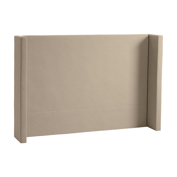 Svane Monaco sengegavl i sandbeige med glatt panel og polstrede sidekanter